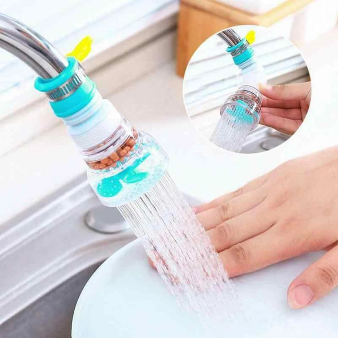 360° Rotating Faucet Extender Splash Filter For Kitchen Sink