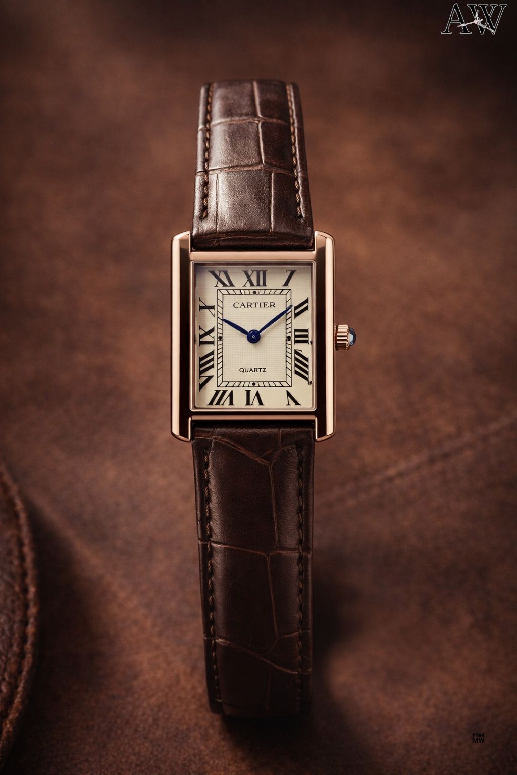 Latest Collection Silver Case With White Dial & Brown Leather Strap Watch
