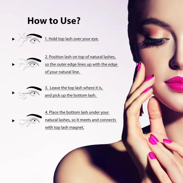 4 Pieces/Set Triple Magnetic False Eyelashes