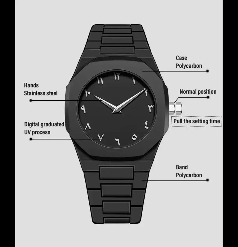 Arabic  Black Dial Watch