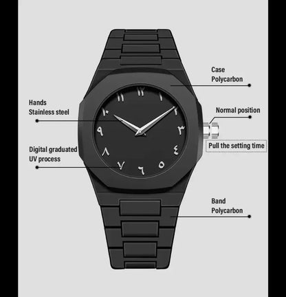 Arabic  Black Dial Watch