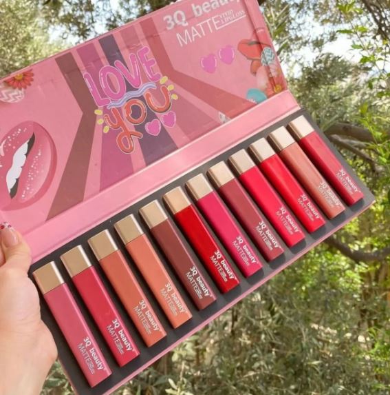 3Q Beauty Matte Lip Gloss – Long-Lasting Set of 12