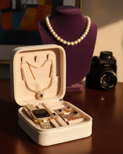 5-in 1 elegant jewelry gift set, containing a digital watch, necklace, earrings, bracelet, and rings, best gift for girls