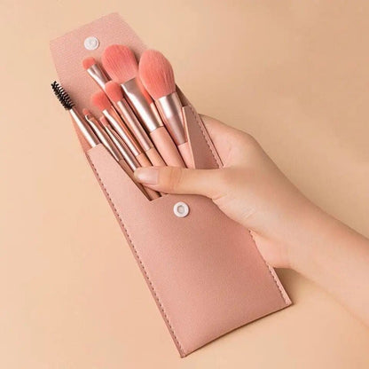 8pcs Travel Mini Makeup Brush Set Concealer Brush Blush Loose Powder Brush Eye Shadow Highlighter Foundation Brush Beauty Tool