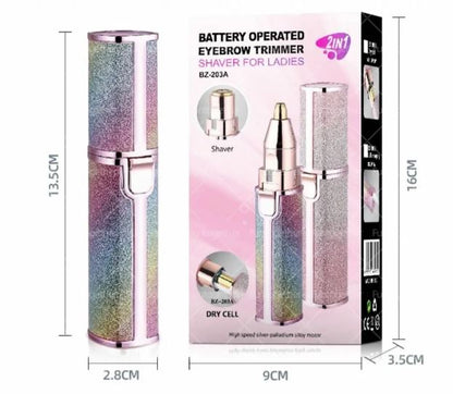 Rechargeable Flawless 2 in 1 Eye Brow And Facial Hair Remover Machine