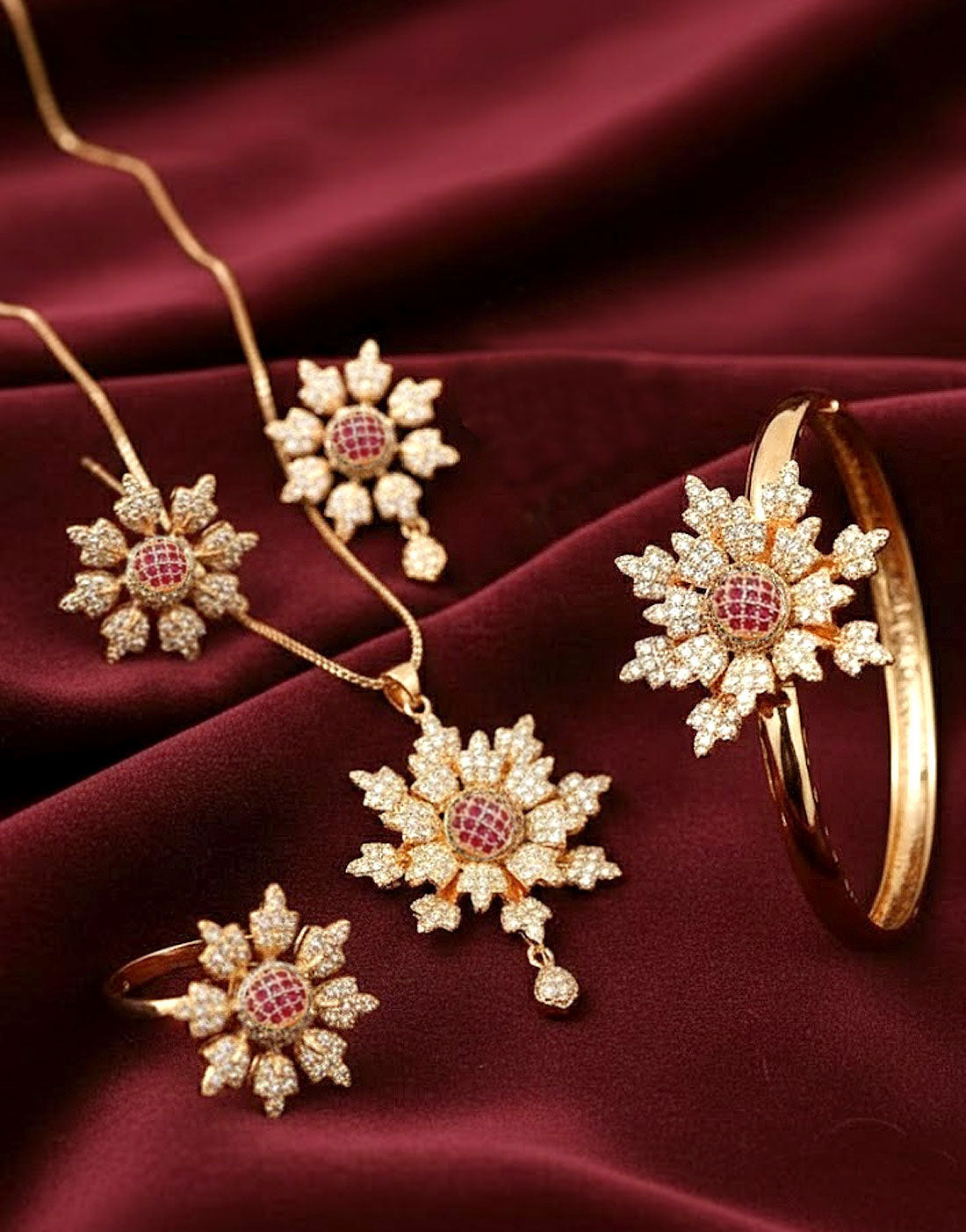 Luxury Pack Of 2 Jewelry Set for Women – Necklace, Bracelet & Earrings