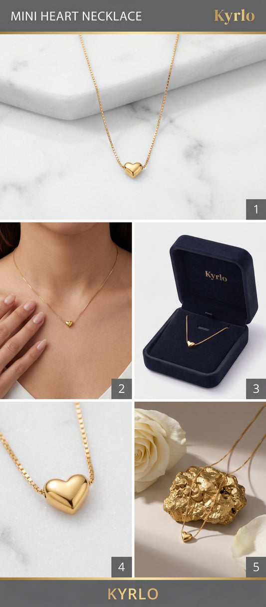 Mini Gold Heart Pendant Necklace – Kyrlo